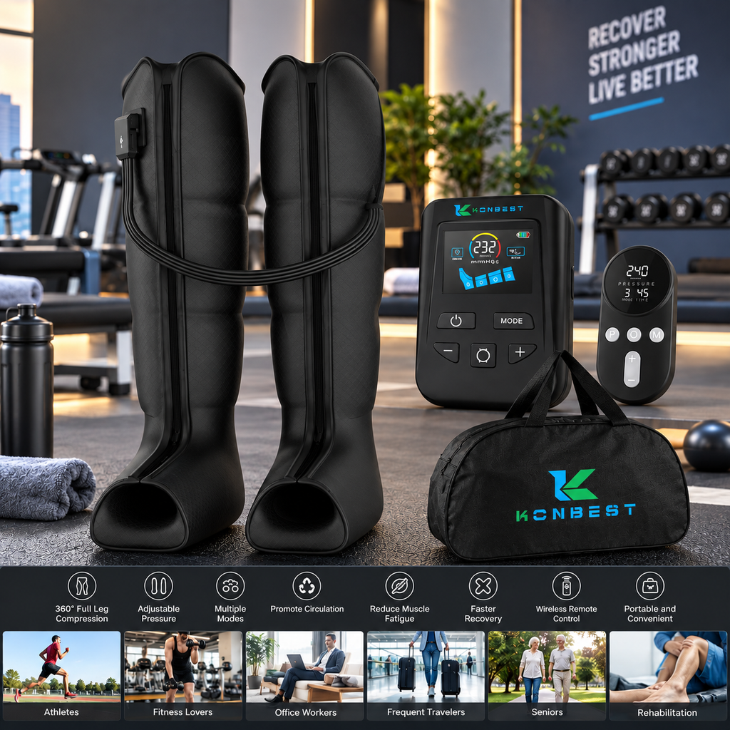 Pneumatic Compression Recovery Boots Leg Pressure Massage Therapy System with Compression Pump